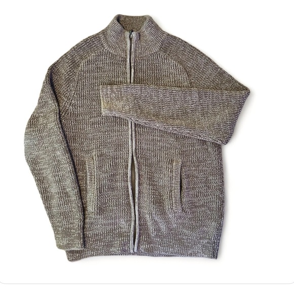 L.L. Bean Other - Vintage LL BEAN Zip Front Ribbed Cardigan Sweater Beige Cream Men’s Large